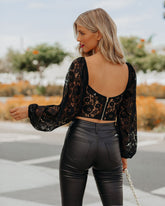 Aubrina Lace Corset Crop Blouse